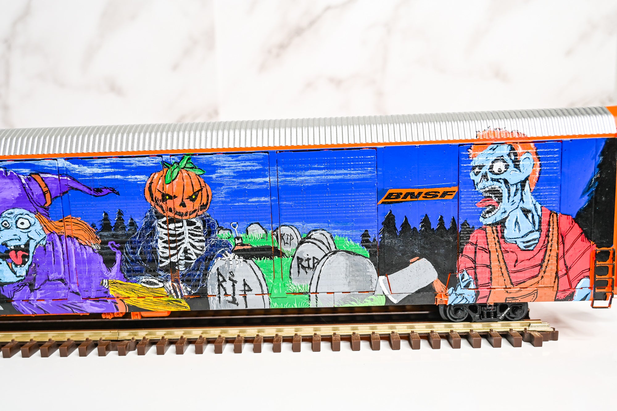 Custom Graffiti Atlas Gunderson Multi‑Max Auto Rack | HALLOWEEN | O Scale