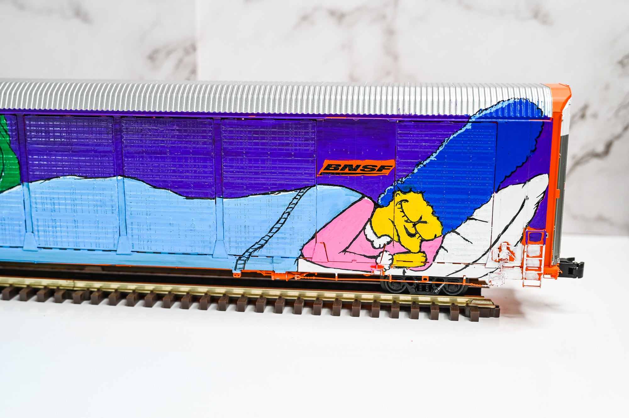 Custom Graffiti Atlas Gunderson Multi‑Max Auto Rack | MARG SLEEPING | O Scale