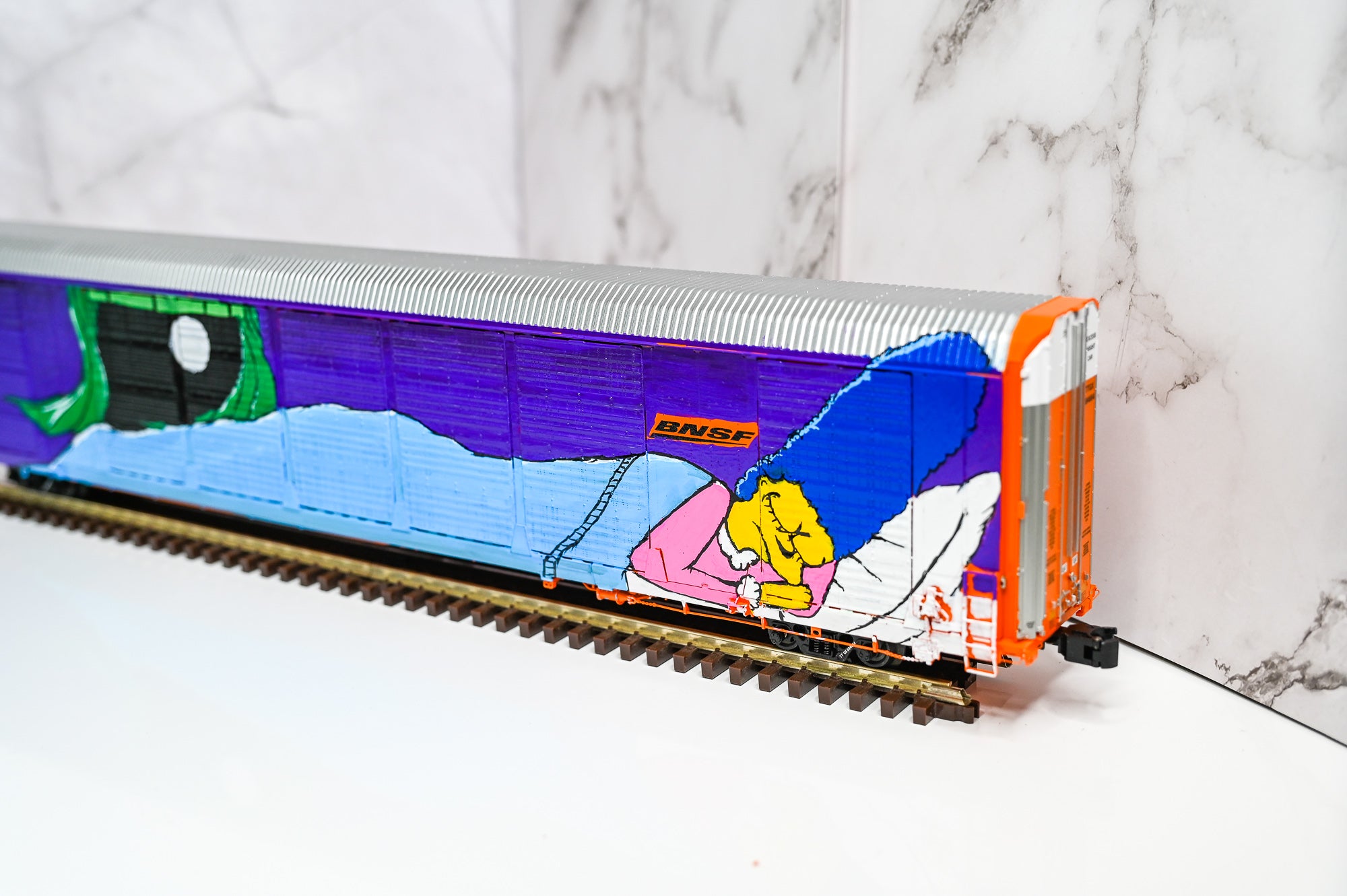 Custom Graffiti Atlas Gunderson Multi‑Max Auto Rack | MARG SLEEPING | O Scale